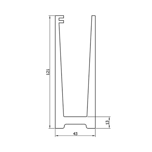 Floor Mount U Channel 120 x 45 mm