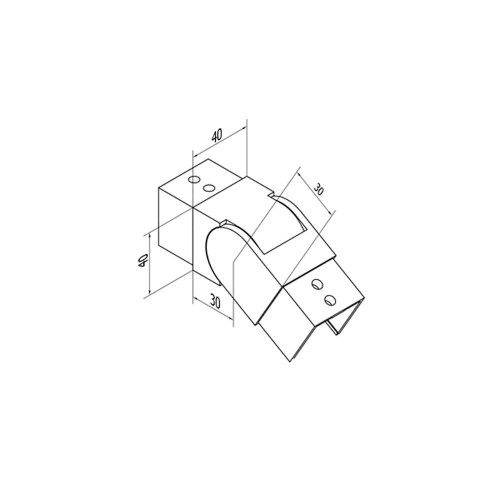 Square Glass Cap Rail Adjustable Angle Fitting Down (CADD)