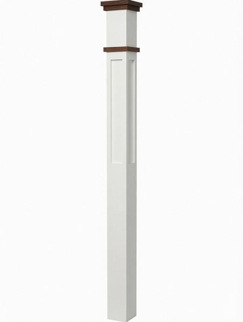 MFP-4075 Primed Farmhouse-Style with Special Species Trim Box Newel