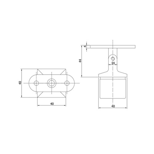 Adjustable Square Post Handrail Support ( AX20.005.031.A.STB) CADD