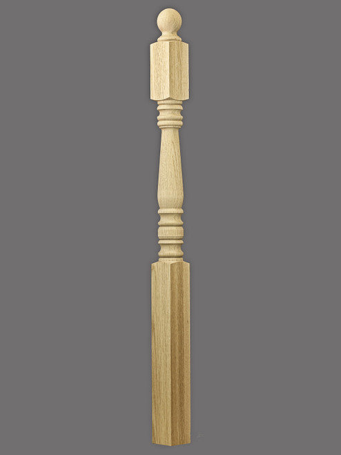 Hampton C-4556 3" X 54-inch Hampton Angle / Landing Ball Top Newel Post