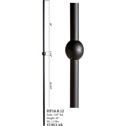 HF16.8.12 Round Single Sphere Hollow Baluster Dimensional Information