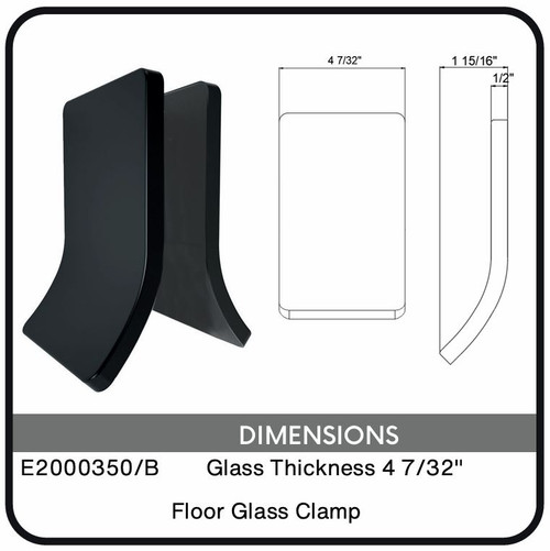 E2000350/B Nero Chameleon Floor Glass Clamp for Glass Thickness 4 7/32", Data Sheet