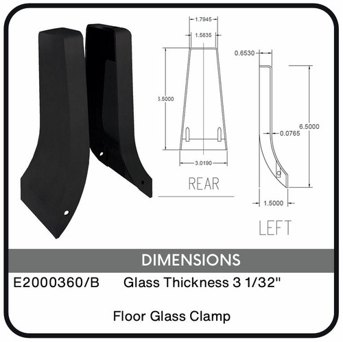 E2000360/B Nero Chameleon Floor Glass Clamp for Glass, Data Sheet
