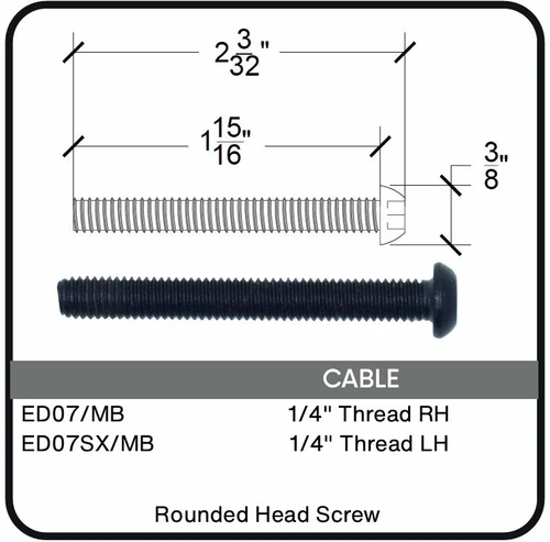ED07/MB Nero Rounded Head M6 Screw, Data Sheet
