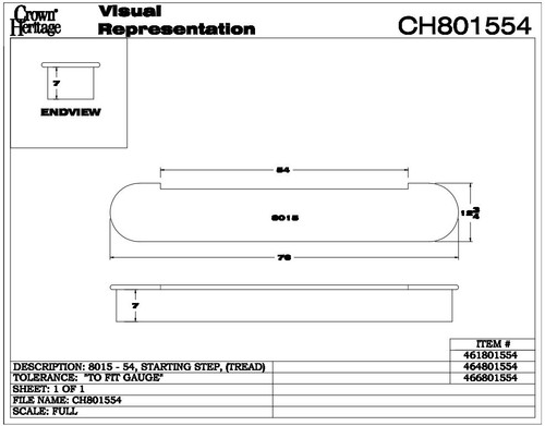 CH-8015 54" Double Bullnosed Starting Step CADD