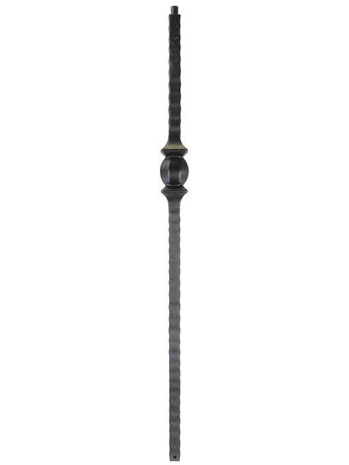 TN31 Hammered Edge Newel with Single Ball, Satin Black TN31 Hammered Edge Newel with Single Ball, Satin Black