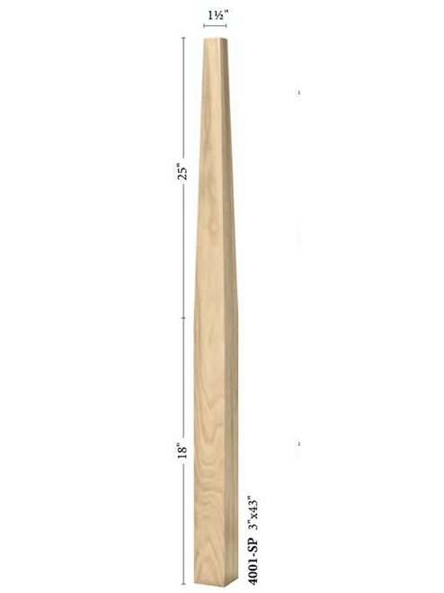 4001-SP Mission Style Stabilizer Newel Posts