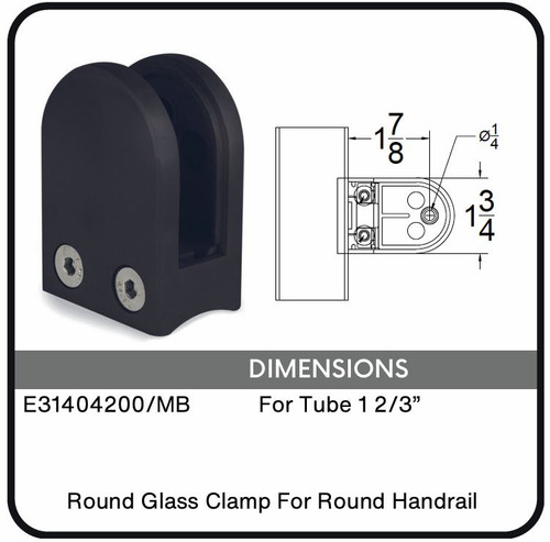 E31404200/MB Round Glass Clamp for Round Handrail Data Sheet