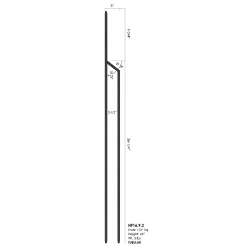 HF16.9.2 16.9.2 Angle Double Leg Iron Baluster