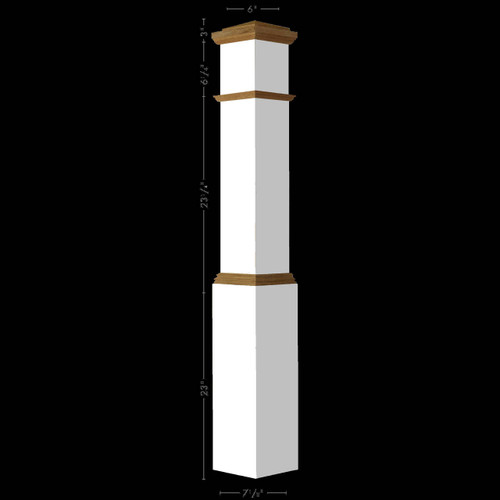 092 Primed with Special Species Trim Box Newel Post