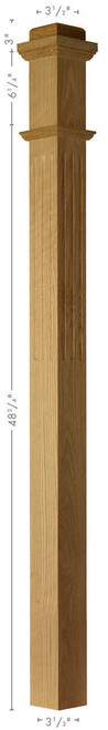 F-4075 Fluted Solid Box Newel Post