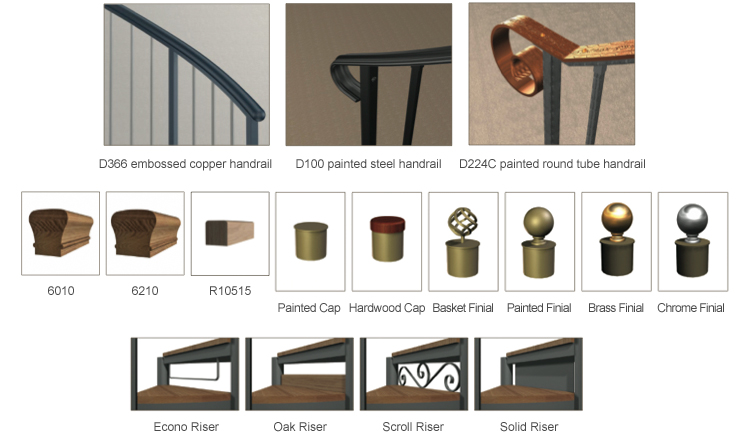 Metal Spiral Stair Components and Accessories