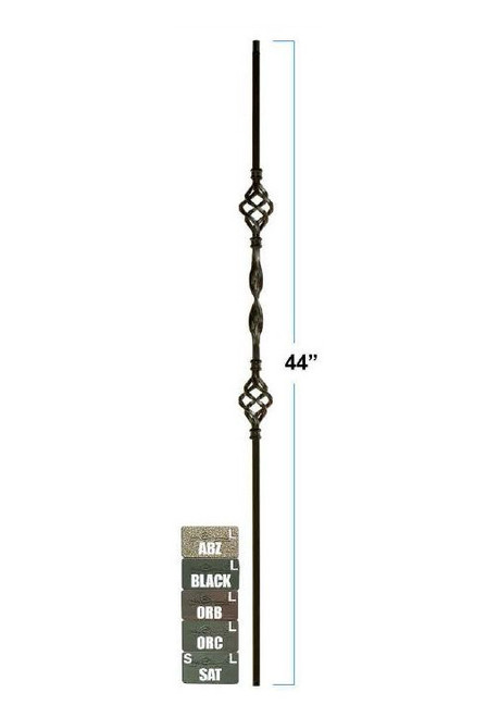 2963-T Double Basket Single Ribbon Tubular Steel Baluster