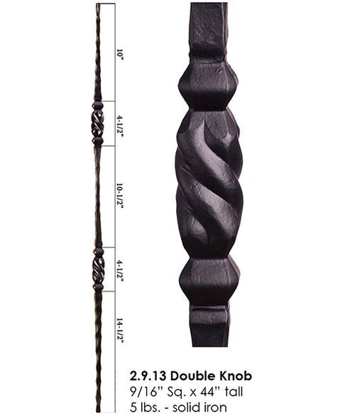 Affordable Stair Parts - Long Twist Stair Iron Balusters (Contractor Pack Of 15) Stair Railing Metal Spindles 1/2" X 44" Tall (Real Satin Black Not Matte Or Flat Color