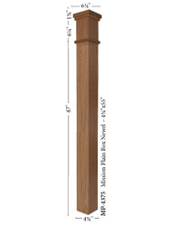 MP-4375 Mission Style Plain Box Newel Post