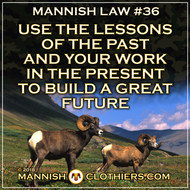 Mannish Law #36 Use the lessons of the past and your work in the present, to build a great future.