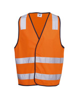 Safety Vest with H Pattern - Fluoro Orange/Navy (Front)