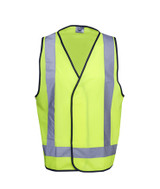 Safety Vest with X Pattern - Fluoro Yellow /Navy (Front)