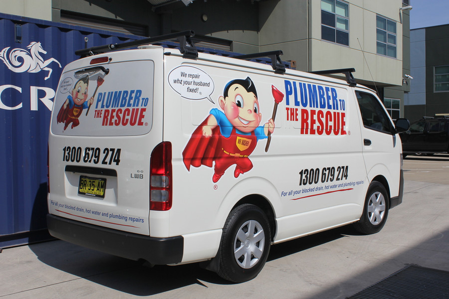 Plumber to the Rescue Van Signage