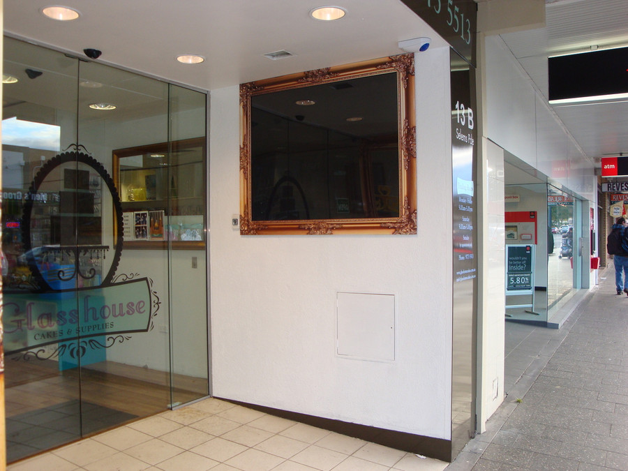 Glasshouse Cakes Glass Entry Door with Clear Print