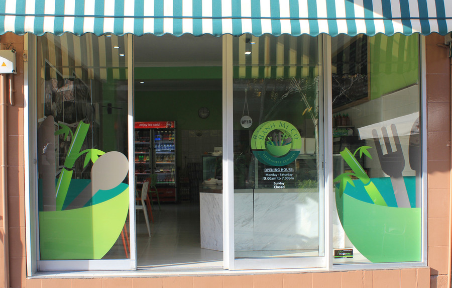 Banh Mi Co Clear Standard Print with White Laminate, Installed inside