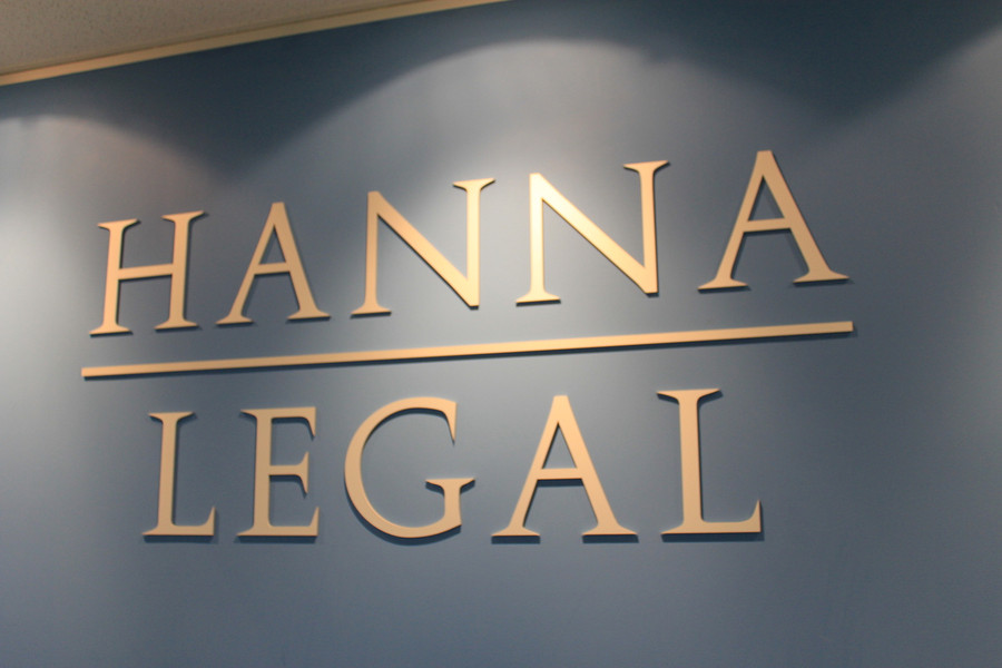 Hanna Legal Aluminium 3D Sign