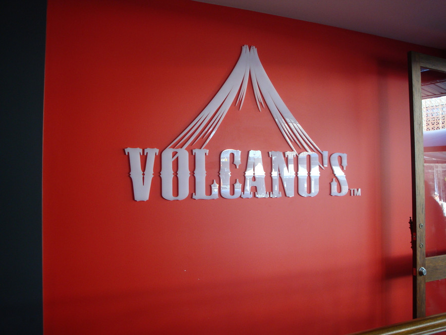 Laser Cut Volcano's 3D Wall Reception Sign