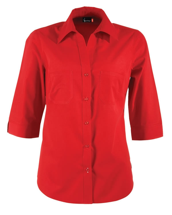 Ladies Harley 3/4 Sleeves Business Shirt
(Red)