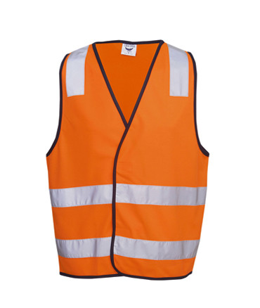 Safety Vest with H Pattern - Fluoro Orange/Navy (Front)