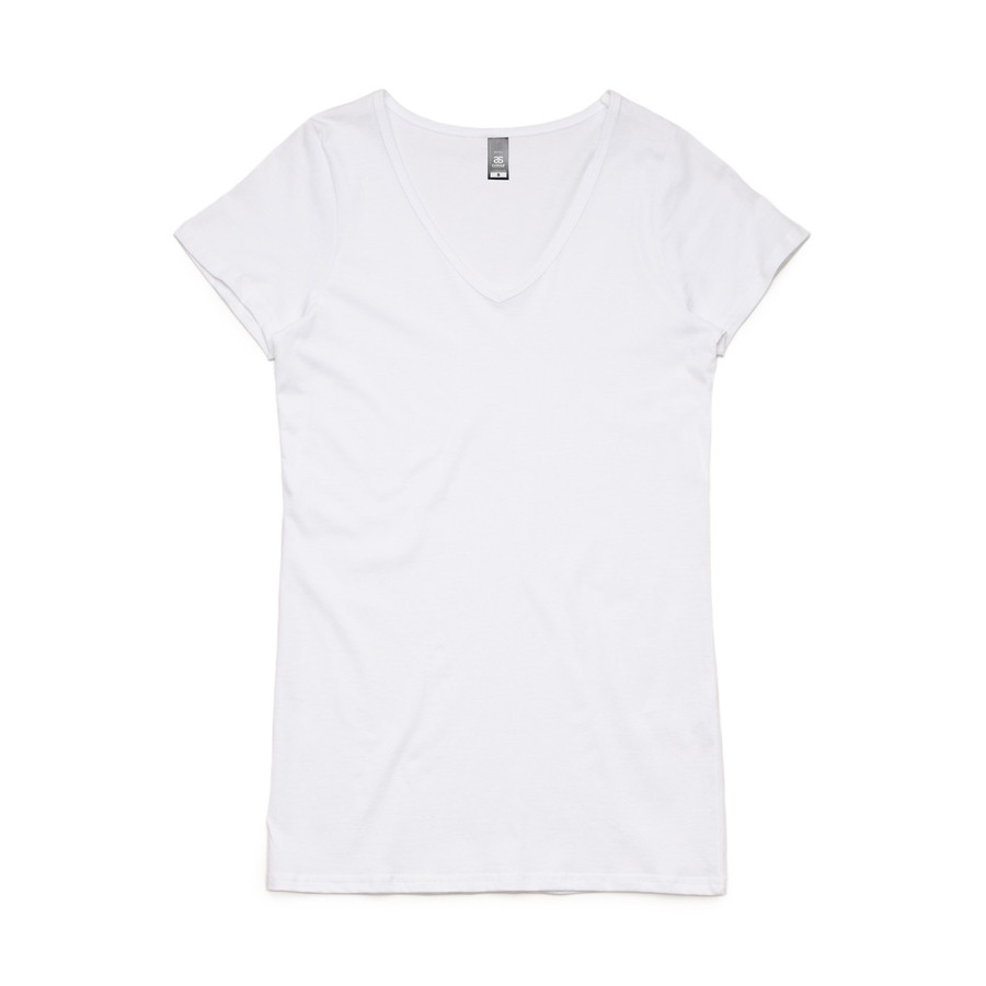 Ladies Bevel V-Neck T-Shirt
(White)