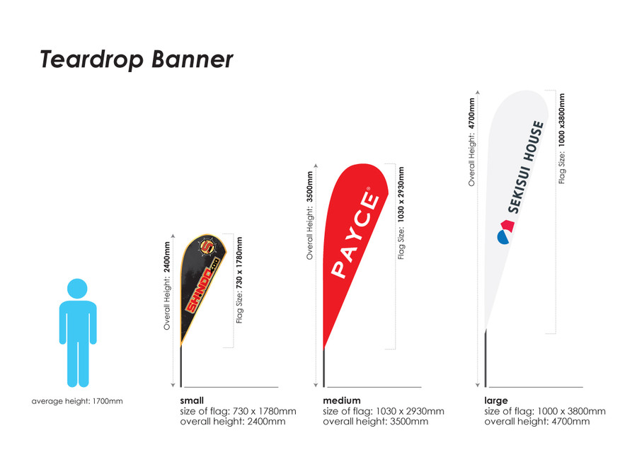 Tear Drop Banner - Size Options