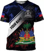 Personalized Haiti Flag 3D T-Shirt - Custom Name