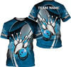 Personalized 3D Bowling T-Shirt - Custom Name & Team Name