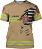 Personalized Firefighter 3D T-Shirt - Custom Name