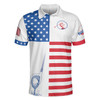Personalized American Flag Golf 3D Polo Shirt - Custom Name