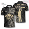 Personalized Gold Tribal Athlete Darts Polo Shirt - Custom Name & Team Name