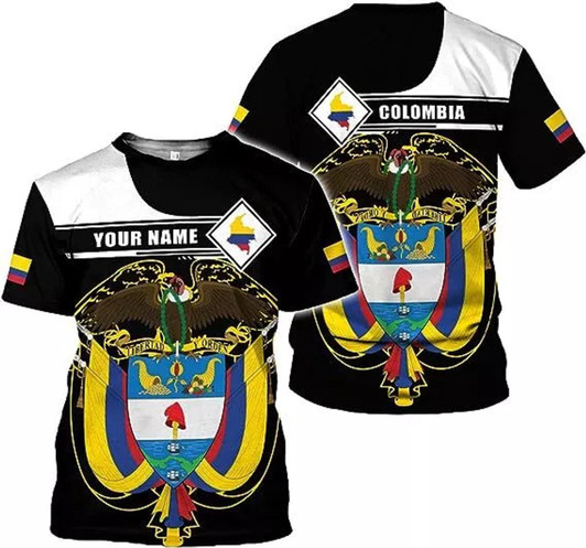 Customized Colombia 3D T-Shirt - Custom Name