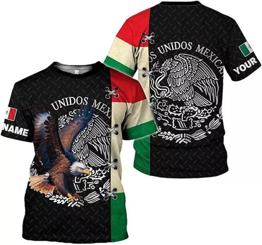 Personalized Mexican 3D T-Shirt - Custom Name