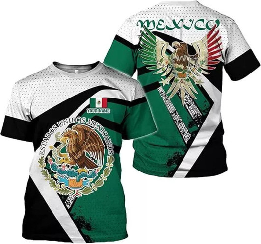 Customized 3D Mexico T-Shirt - Custom Name