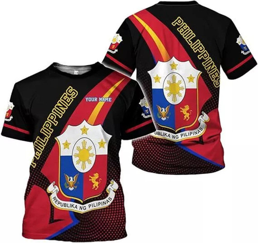 Personalized Philippines Flag 3D T-Shirt - Custom Name