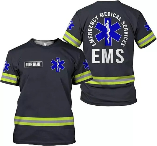 Personalized EMS EMT 3D T-Shirt - Custom Name