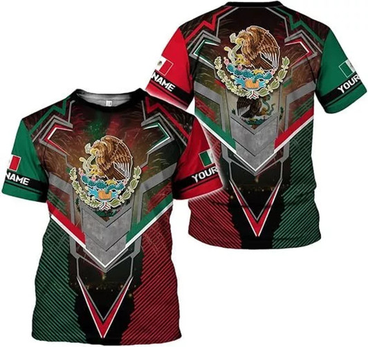 Customized Mexican 3D T-Shirt - Custom Name