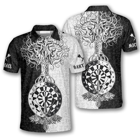 Personalized Warrior Viking Darts Polo Shirt - Custom Name