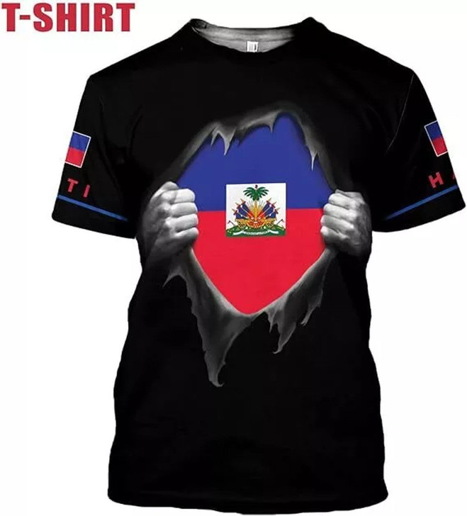 Personalized Haiti Flag Pride 3D T-Shirt - Custom Name