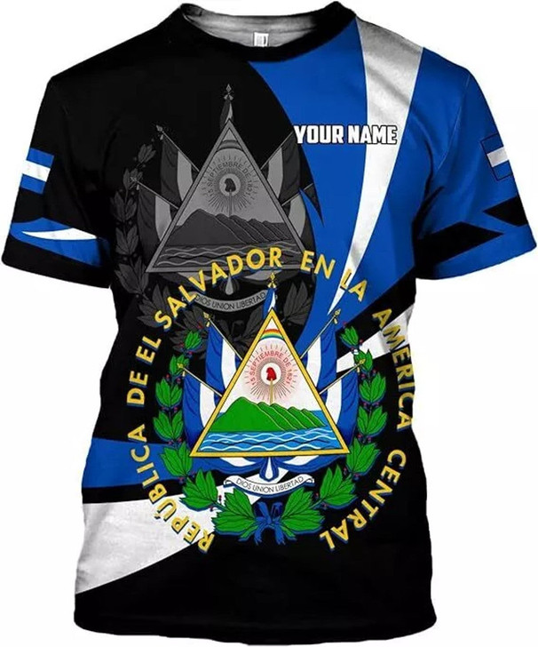 Personalized El Salvador Flag T-Shirt - Custom Name