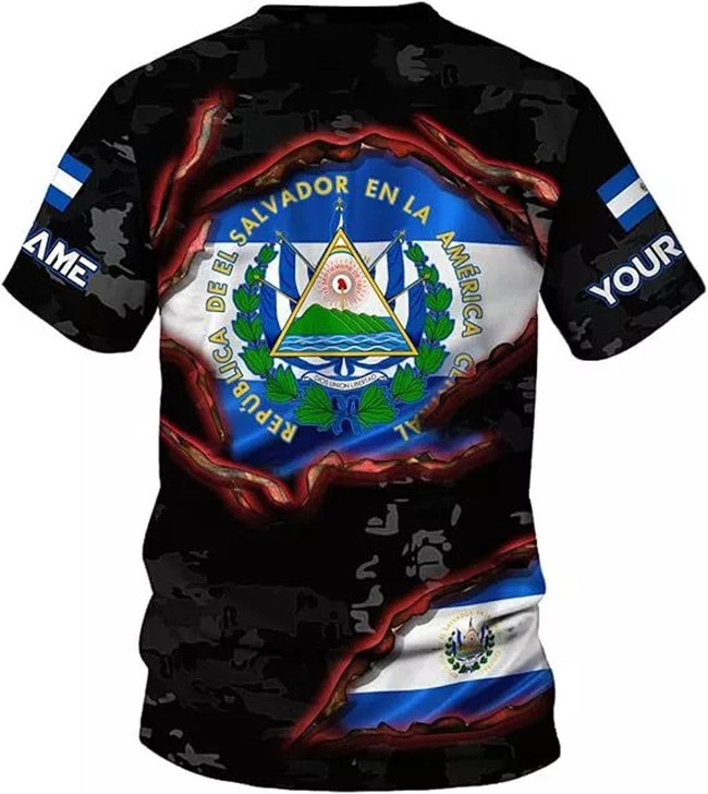 Personalized El Salvador 3D T-Shirt - Custom Name