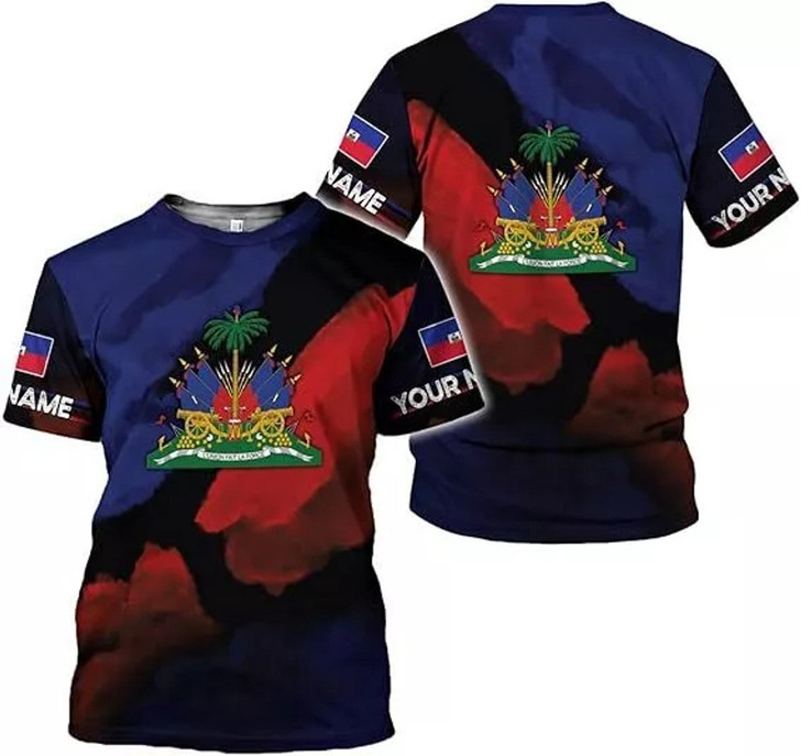 Personalized Haiti Flag Pride T-Shirt - Custom Name