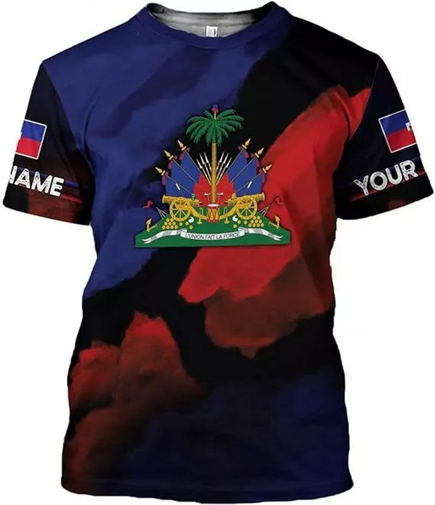 Personalized Haiti Flag Pride T-Shirt - Custom Name