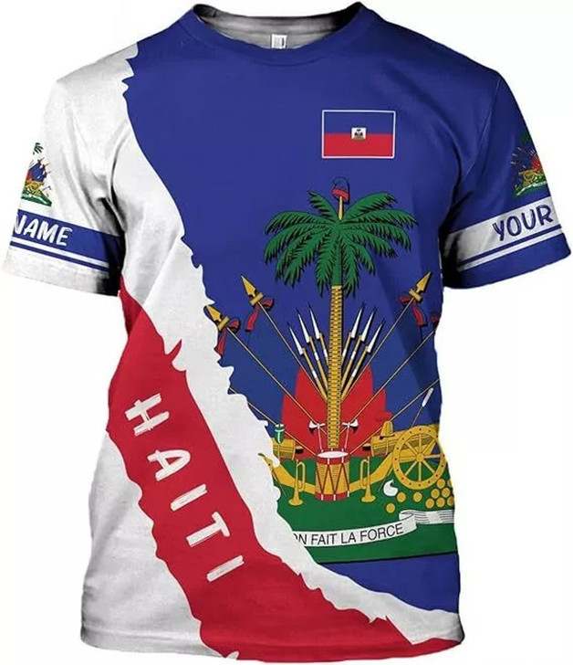 Customized Haiti Flag T-Shirt - Custom Name